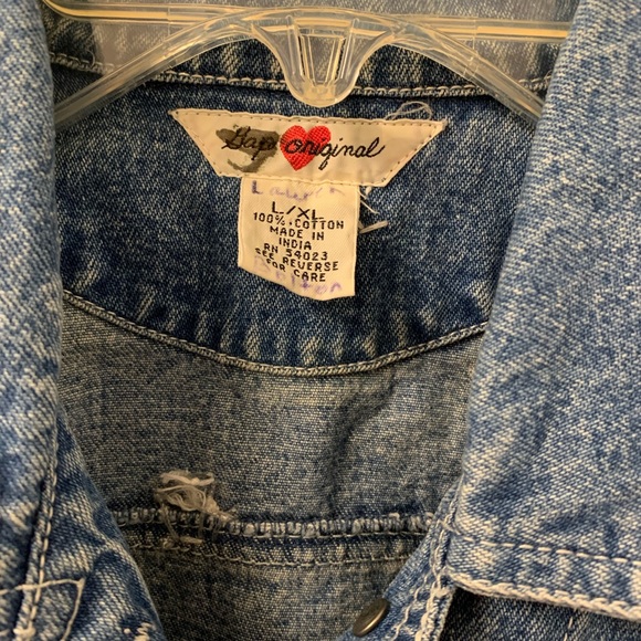 Vintage Y2K Girl’s Gap Embroidered Jean Jacket SZ XL - Picture 3 of 7